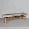 angled voew if narrow cowhide bench seat