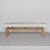 front view of a creamy grey coloured cowhide bench seat from corcovado