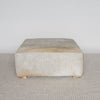 extra large grey coloured square cowhide ottoman coffee table by corcovado