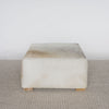 cream light coloured sqarae cowhide ottoman coffee table