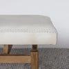 close up view of the cowhide bench seat by corcovado