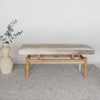 medium size cowhide entrance bench seat