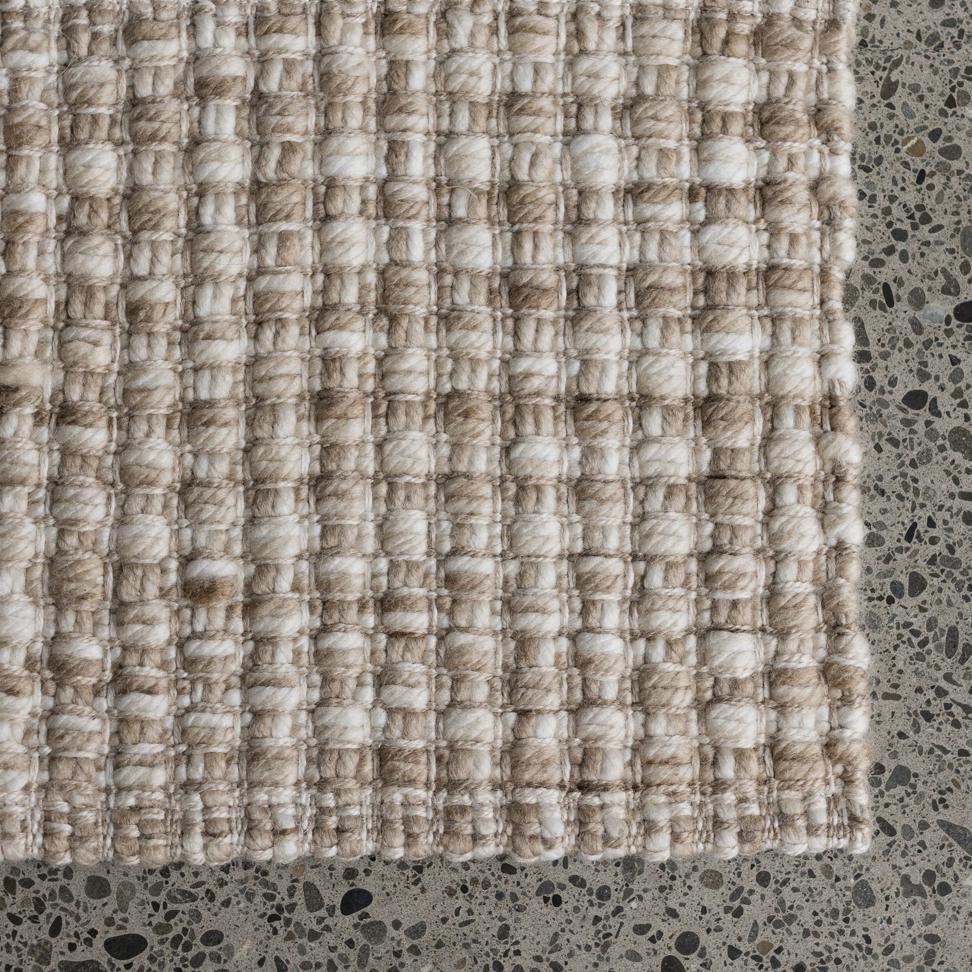 sand coloured PET recyceld yarn floor rug 