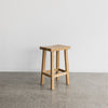 set of two light teak wooden chinese style bar stools from corcovado