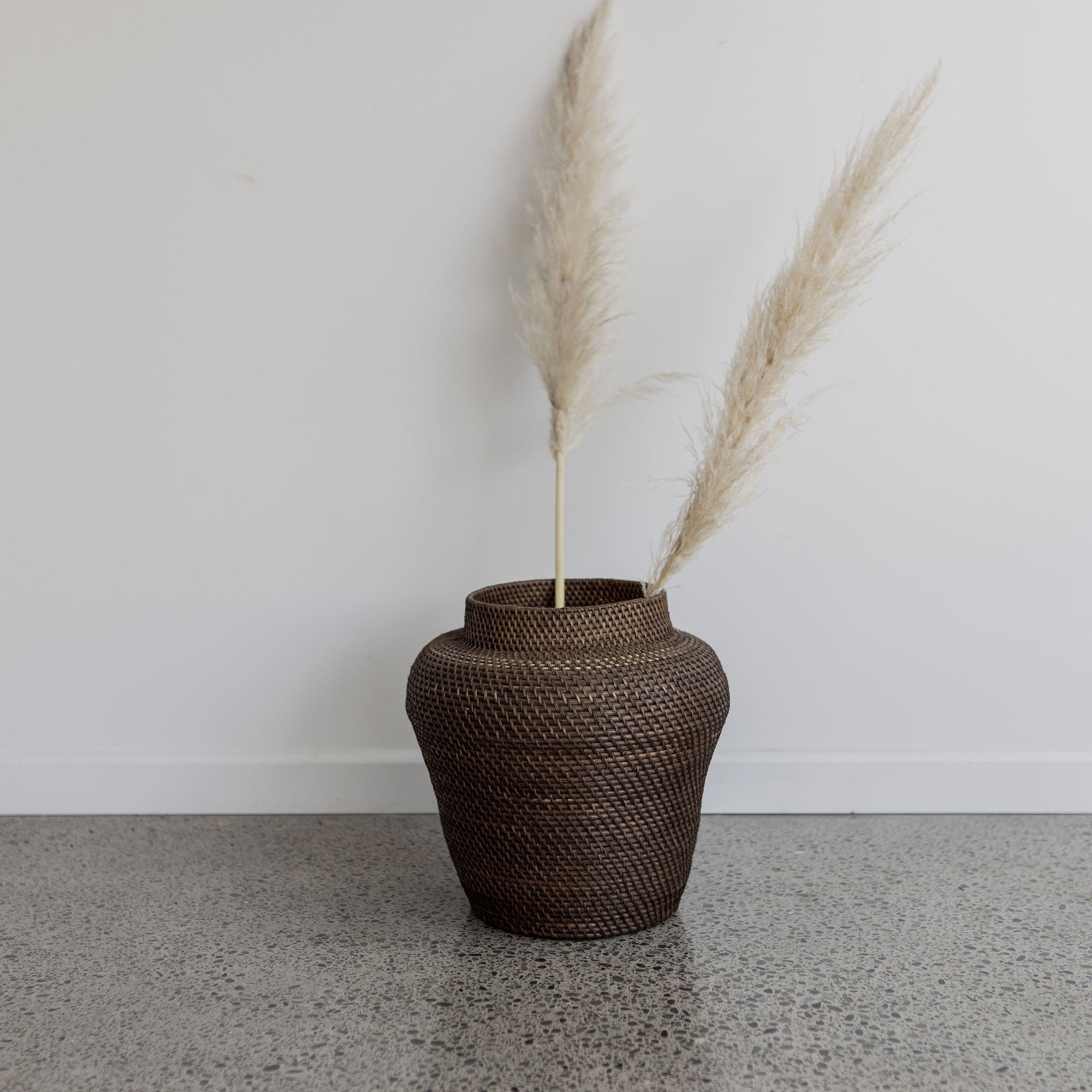 round african basket with a vintage brown finish 