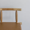 Zanzi Bar Stool (tan leather, natural teak)