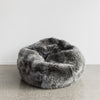 dark grey sheepskin beanbag chair