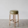 Round Leather Bar Stool (Martini Green)