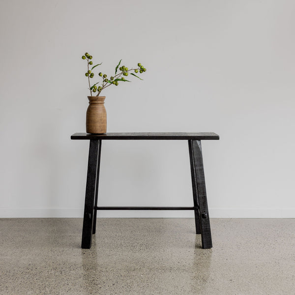 Recycled Teak Wood Console (black) - Corcovado