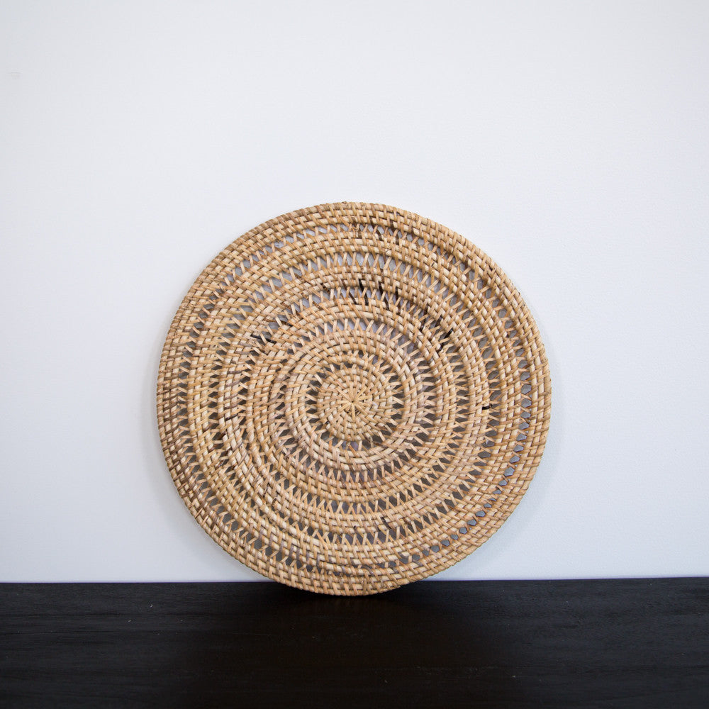 African Handmade woven round rattan placemats Set Of 6